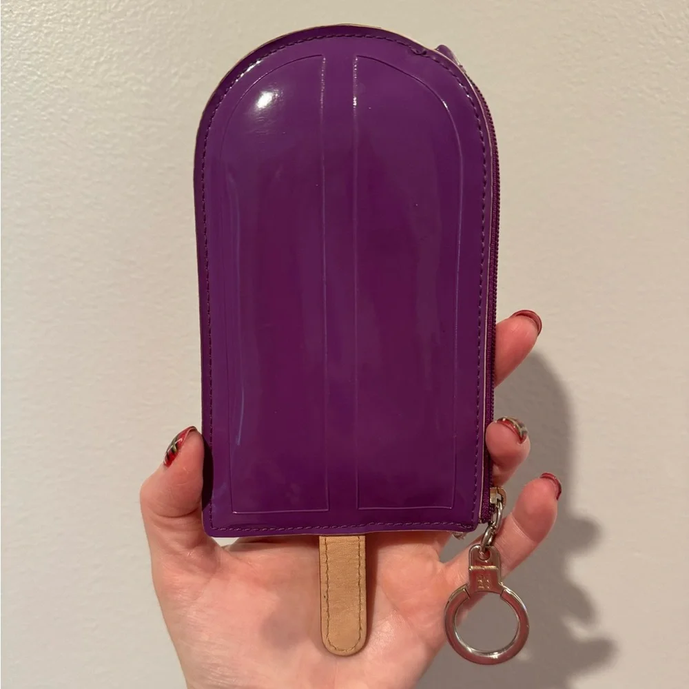 Kate Spade Vintage Purple Popsicle Flavor of the Month Coin Purse Keychain